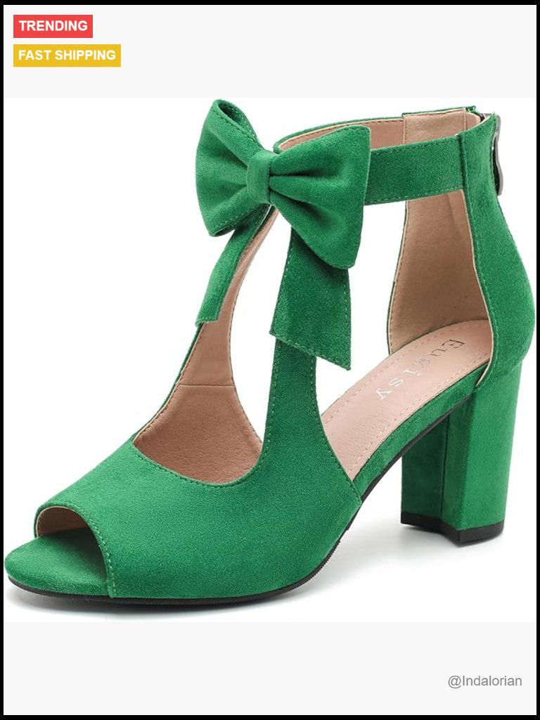 Synthetic Suede Bow Strappy Sandals With Chunky Heels And Back Zip